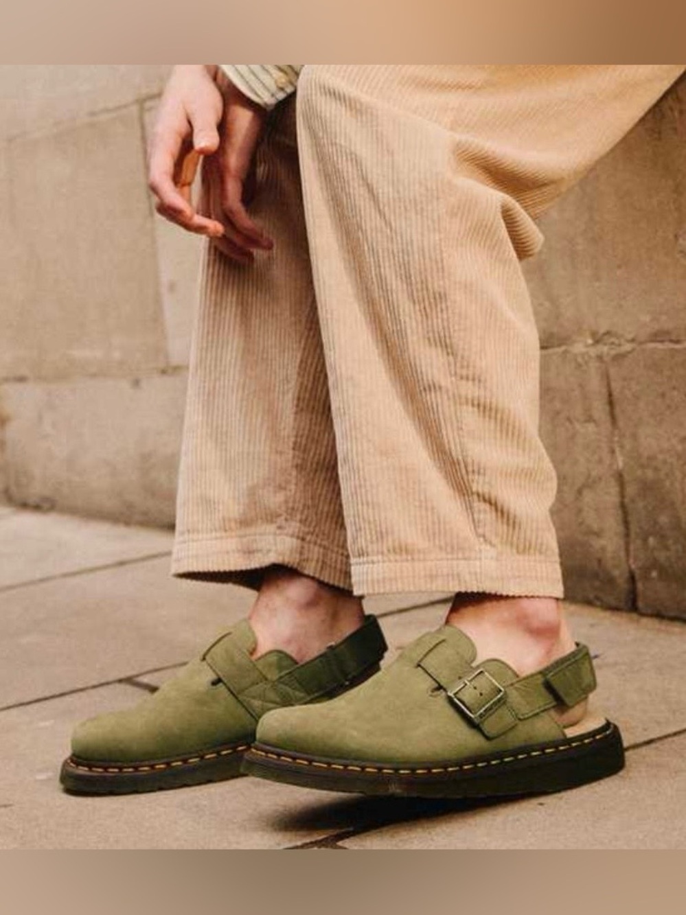 Dr Martens Jorge II tumbled leather adjustable sandals- US 11 EUC OLIVE GREEN - Picture 6 of 9